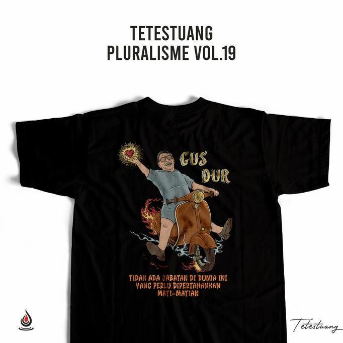 New- Tetestuang Kaos Gus Dur Naik Vespa | Kaos Daah | Kaos Gusdur | Kaos Distro Katun Combed 4S - Pl