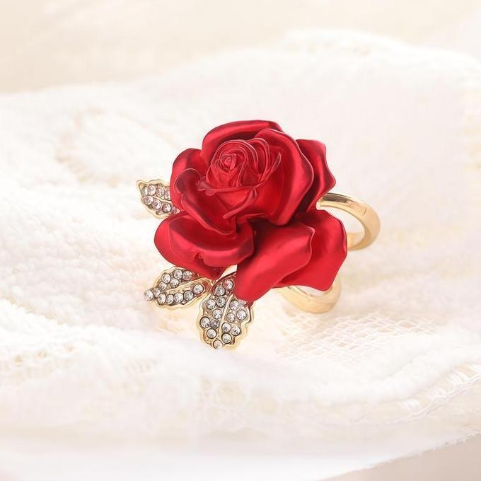 Elleria- Bros Ring Hijab Motif Bunga Mar Ukuran B Bros Hijab Ring Pelapis Logam Anti Luntur Akses Ji