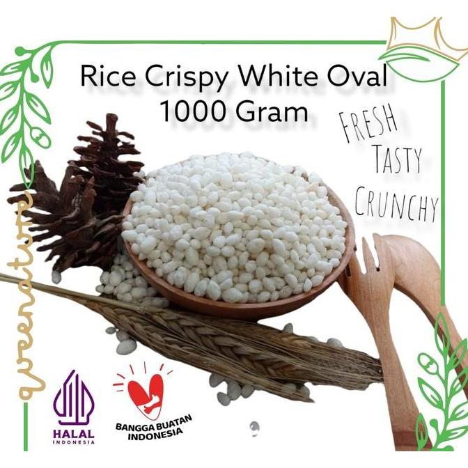 New- Rice Crispy White Oval Krispi Beras Putih Lonjong 1Kg Renyah