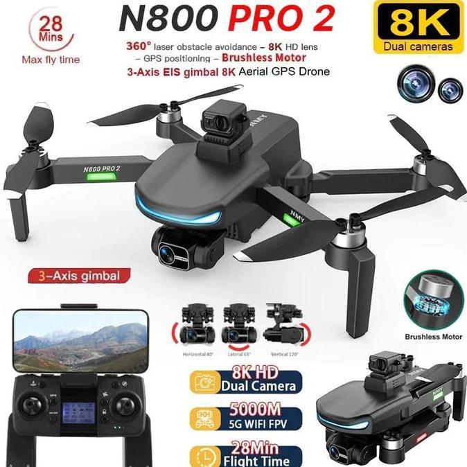 Drone LYZRC N800 PRO 2 4K Ultra HD GPS Auto Return 3Axis Anti Shake Gimbal 360 Laser Avoidance Alt D