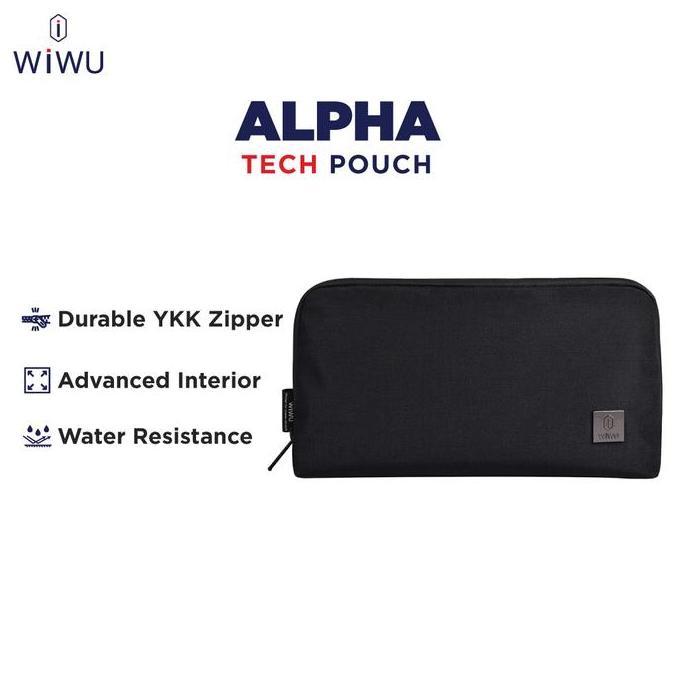 Tas Tangan Pouch Gadget Anti Air WIWU Alpha Tech Pouch Pria Tas Aksesoris Elektronik Pouch Kabel Cha