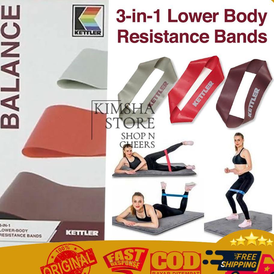 Kettler 3-In-1 Lower Body Resistance Bands Balance Yoga Pilates Health Gymnastics Sport Equipment 3I