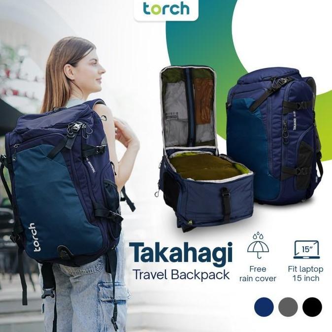 Travel Backpack Tas Traveling Mudik Ringan Praktis Serbaguna Simpel Pria Wanita - TORCH TAKAHAGI