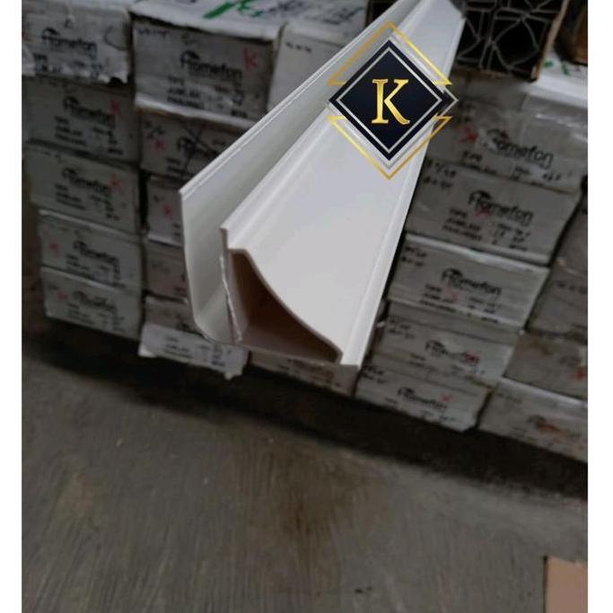 LIS LIST PLAFON PVC 6 CM PROFIL PREMIUM PUTIH POLOS PANJANG 4 METER PLAVON
