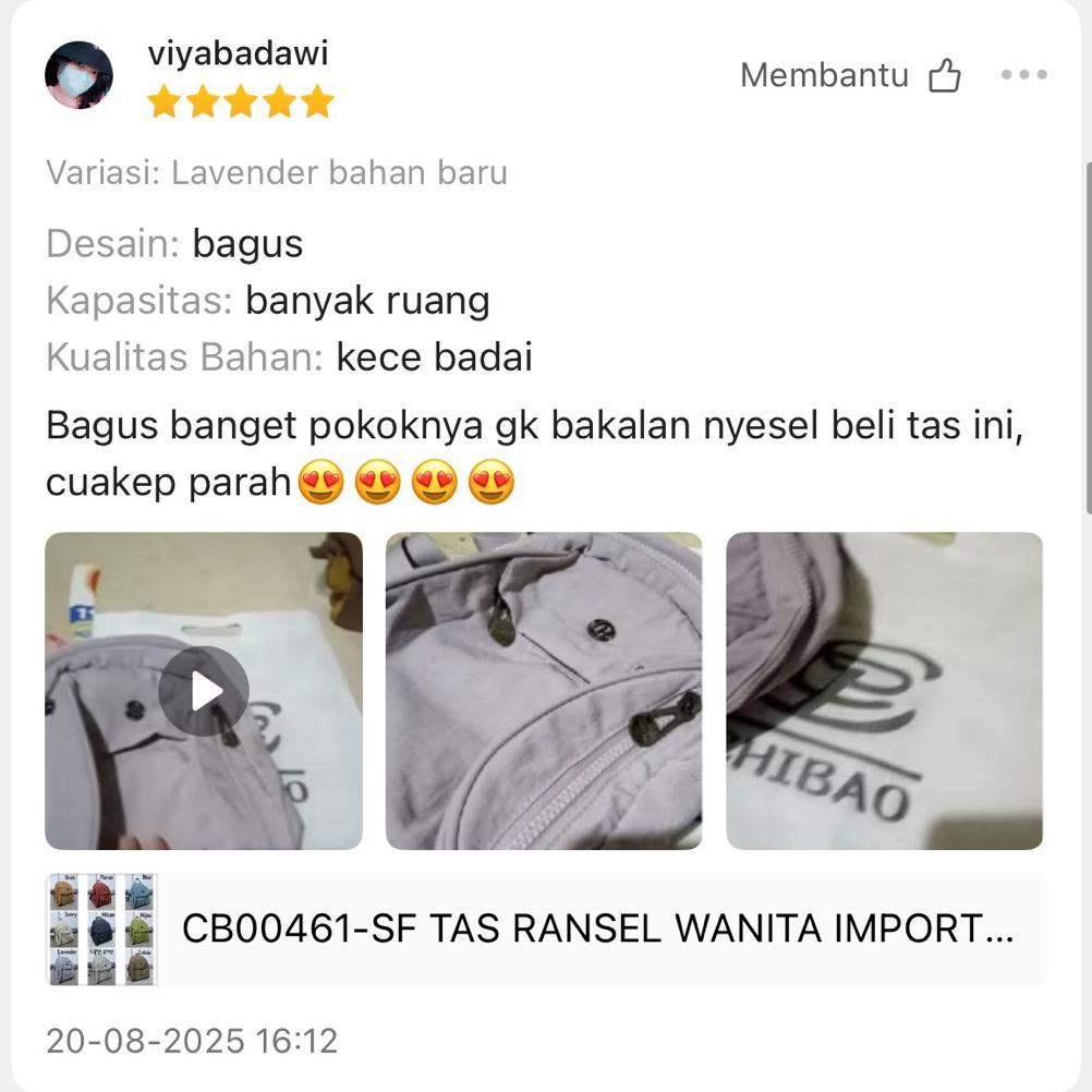 Promo Cb00461-Sf Tas Ransel Wanita Import Chibao Mini
