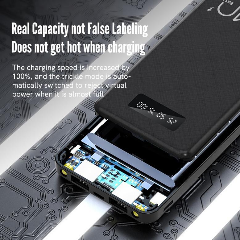 Hot Deals (Hot)Basike Powerbank Fast Charging 30000 20000Mah 10000Mah Dual Usb Mini Murah With Sente