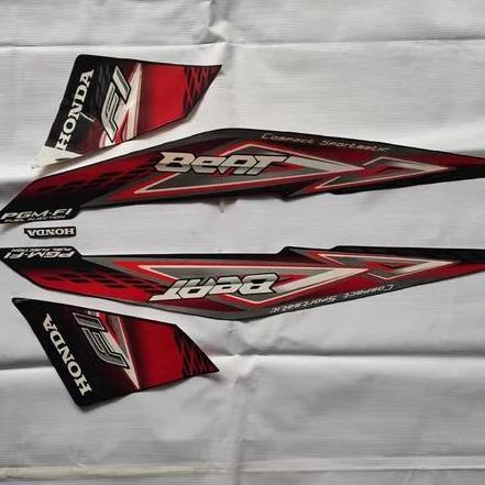 stiker striping motor beat fi 2014 merah full body terbaik