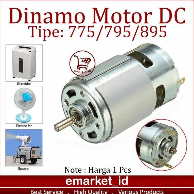 Dinamo Motor DC 775 795 895 12V / Listrik High Torsi Speed Mesin Power