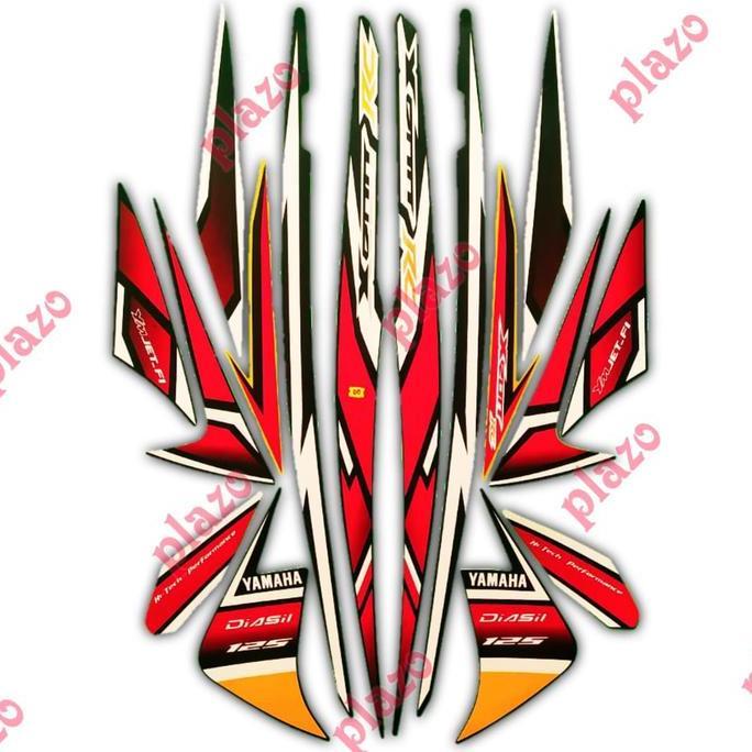 stiker striping body motor xeon rc 125 2013 hitam-kuning