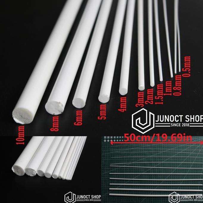 ABS ROUND BAR - PLASTIK MAKET PIPA BULAT LINGKARAN PADAT STICK ROD PVC JUN27