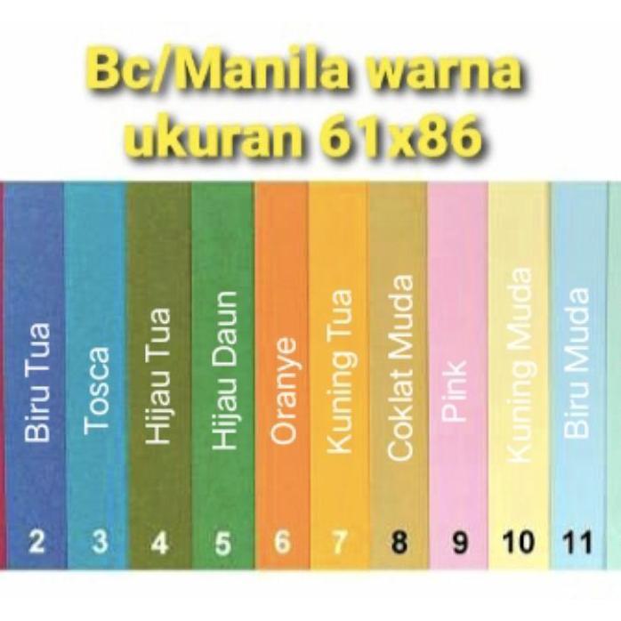 Kertas Manila Warna /Kertas Bc/Karton Manila