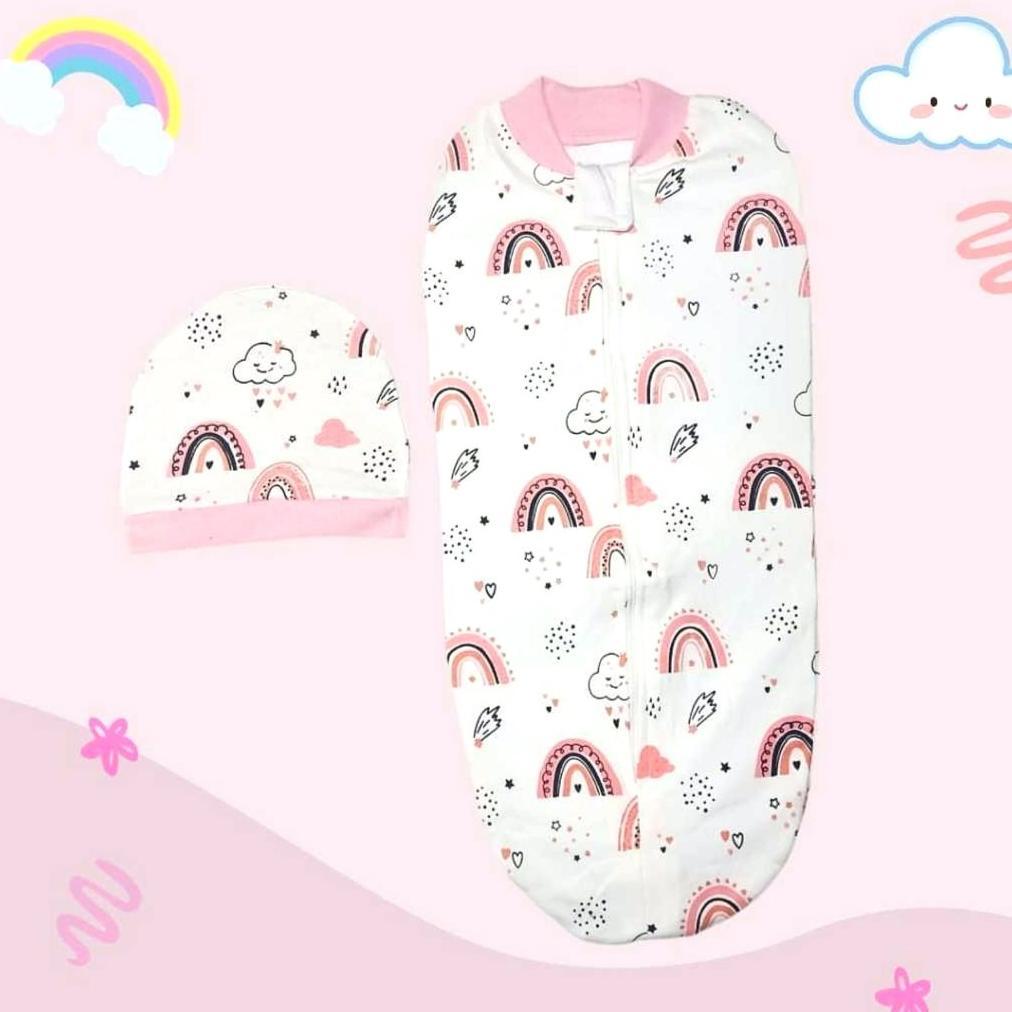 terbaru bedong instan set topi/bedong topi/bedong instan bayi newborn
