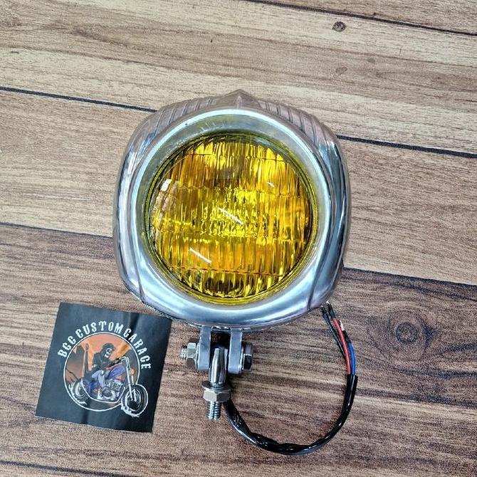 Headlamp Caplin . Lampu Depan  Motor Custom . Universal Chopper Bobber British