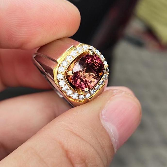 BATU PERMATA RING PERAK PINK TOURMALINE 3 35 CT RING PERAK PSJ27