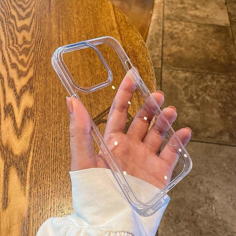 PROMO TERBARU Apple Clear Case Acrylic IPHONE 11 12 13 PRO MAX X XR Xs 7 8 Plus Anti Dampak Kuning