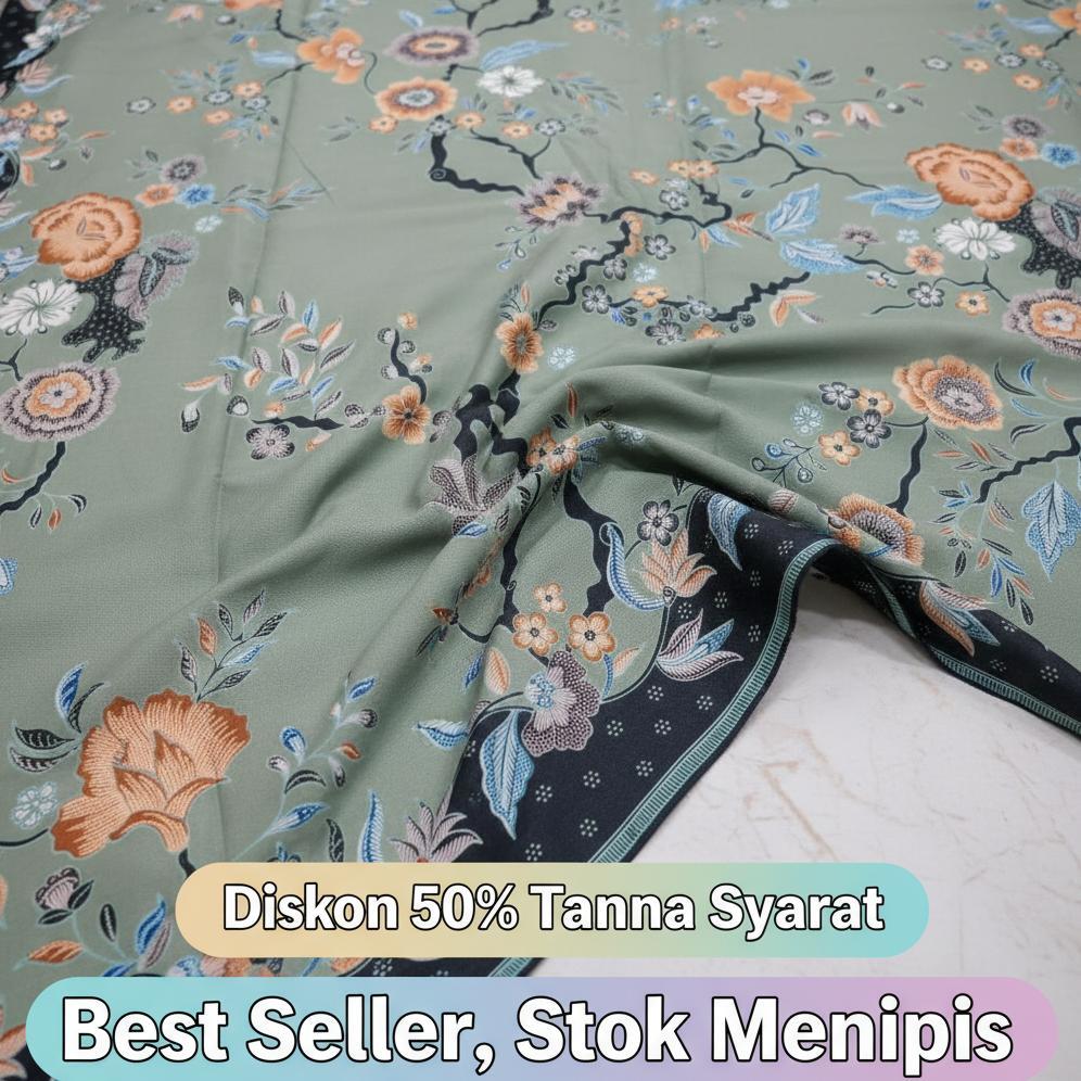 AG - Kain Panjang Batik Special Hijau Sage Bagus Kain Batik Panjang Hijau Sage
