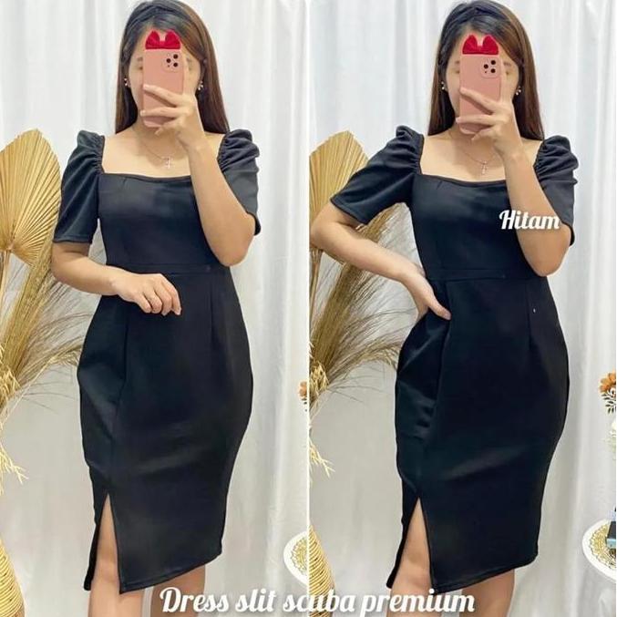 Pilihan - Basic Id Fashion Dres Wanita Scuba / Dres Scuba Bodycon / Dres Pesta Bahan Scuba Premium