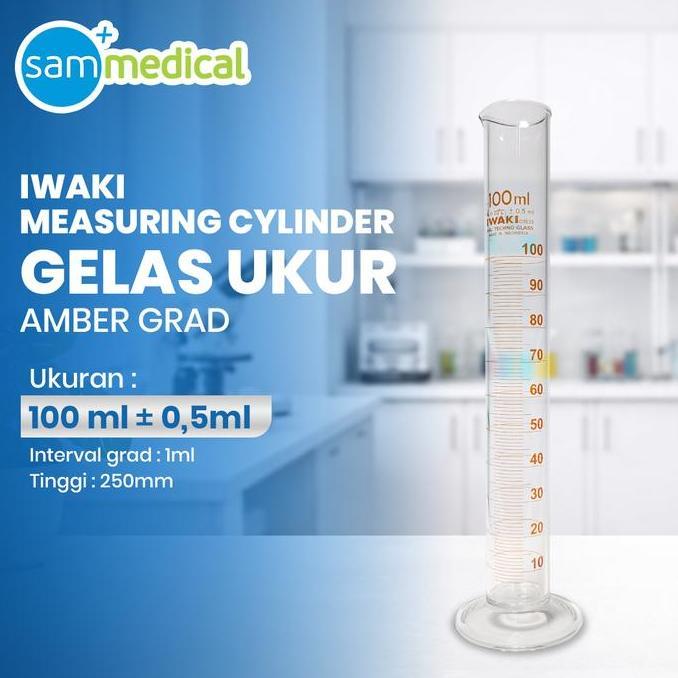 IWAKI Pyrex Gelas Ukur Measuring Cylinder Gelas Takar - 100 ml