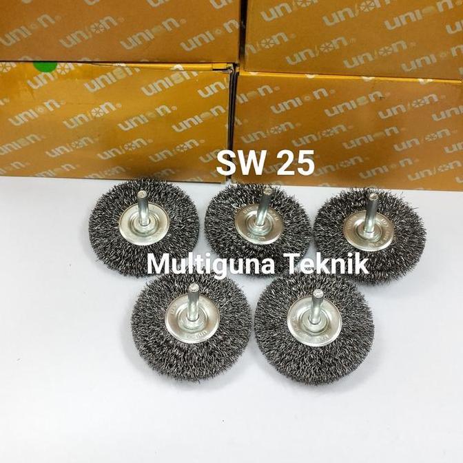 SIKAT PIRING GAGANG KAWAT BAJA WHEEL BRUSHES SW 25/2,5 INCH 65MM UNION HARGA SPESIAL