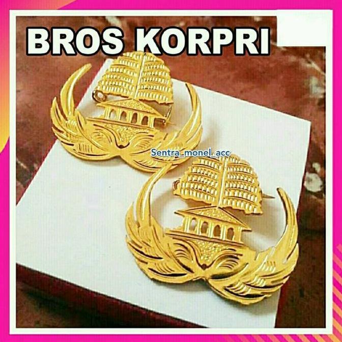 Bros korpri lapis emas / pin logo korpri / peniti hijab