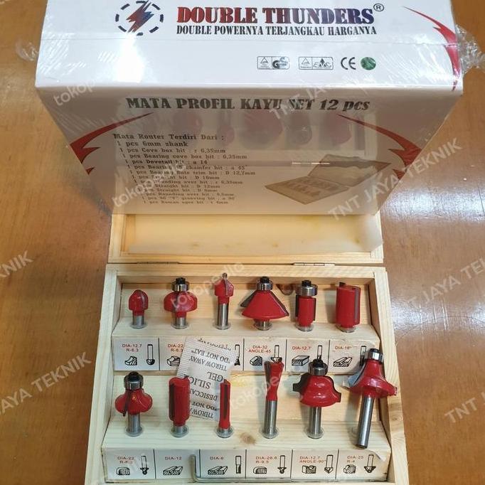 MATA TRIMER PROFIL KAYU SET 12 PCS DOUBLE THUNDER / MATA PROFIL TERBARU