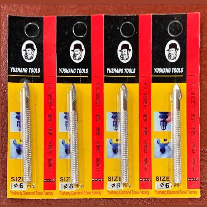 MATA BOR KACA MODEL TOMBAK 6MM MERK. YUSHANG RRC BAGUS. TERBAIK