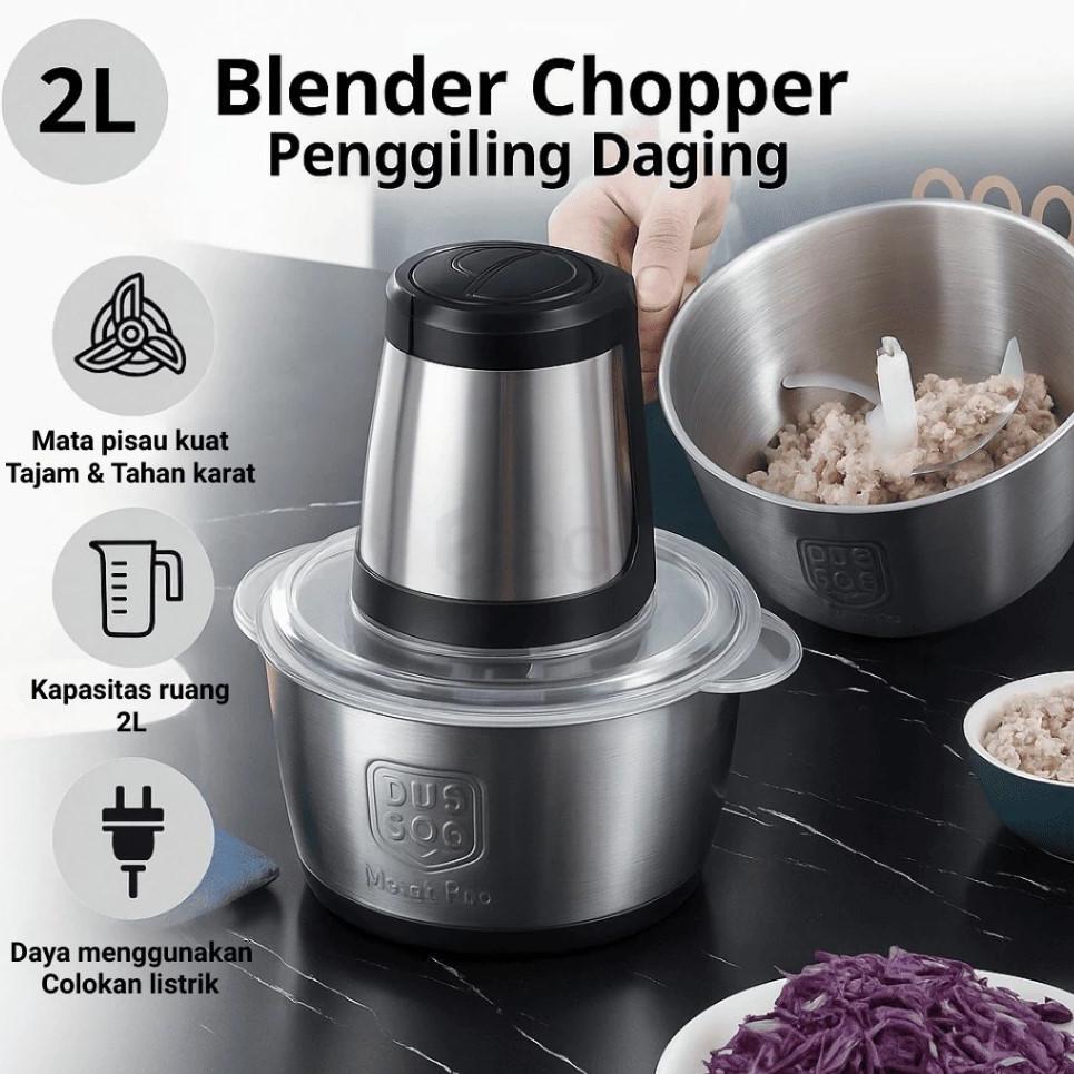 Blender Chopper Blender Daging Stainless Coper Penggiling Daging Serbaguna 2Liter