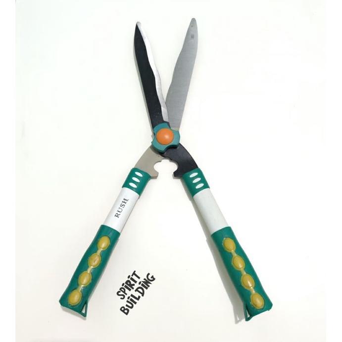NEW GUNTING PAGAR TANAMAN GAGANG PVC FIBER HIJAU RUSH GUNTING RUMPUT BUNGA DENGAN DUA TANGAN [terbai