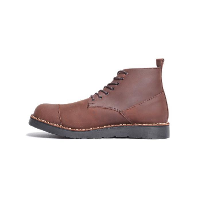 hot deals otiv gama dark brown - sepatu boots kulit asli pria