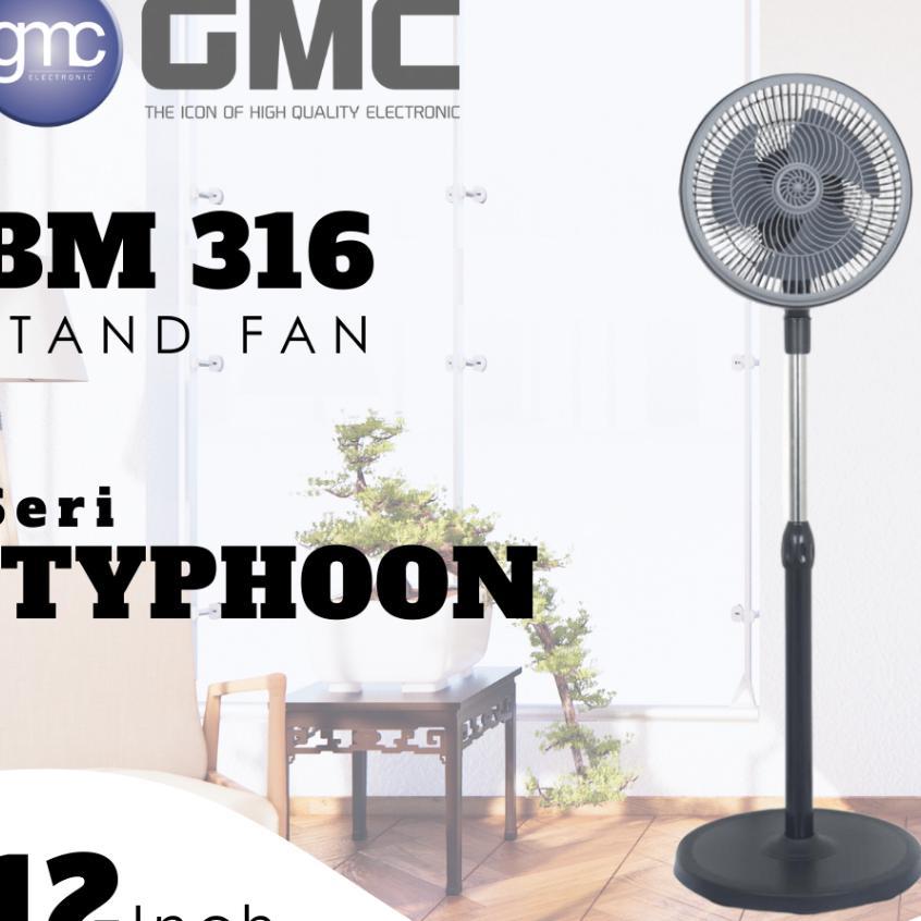 Gmc Typhoon Bm 316 Stand Fan 12 Inch Extra Kuat Low Watt