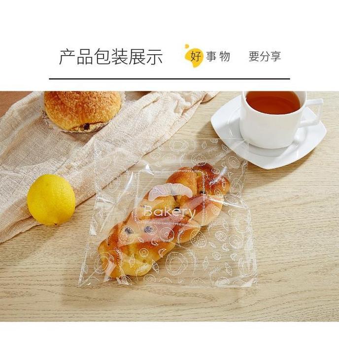 Aura- Bakindo Kantong Plastik Opp Roti / Kemasan Kue Bakery 100Pcs