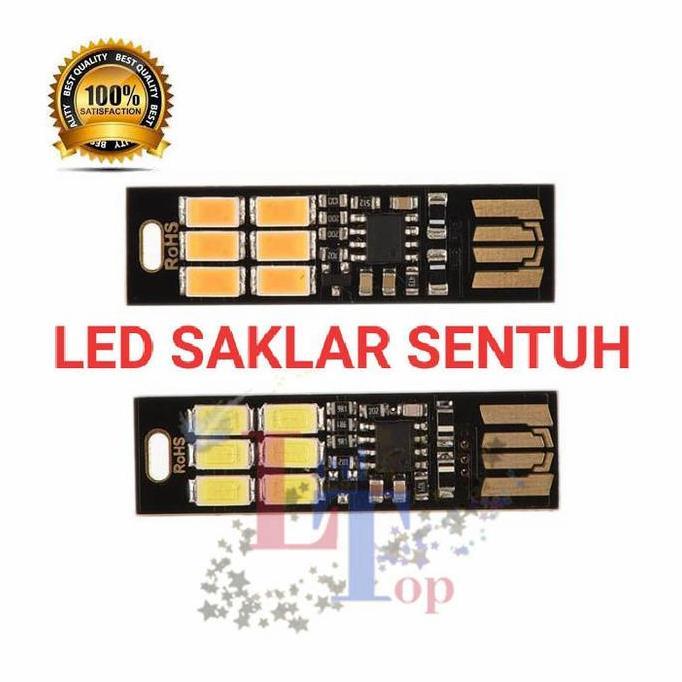 Purple- Saklar Sentuh Lampu Mini Led Usb Darurat/Tidur 6 Mata Led Sentuh