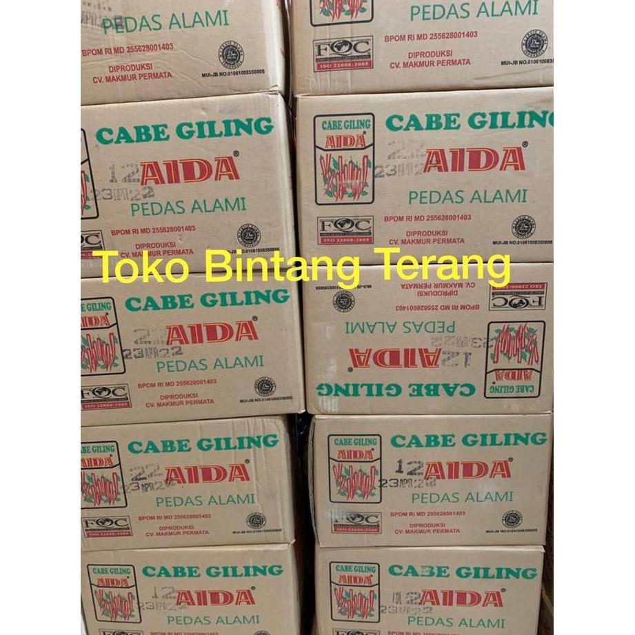 Bubuk Cabai Cabe Giling Halus Pedas AIDA 1 Dus Karton 250 gr x 36 bks