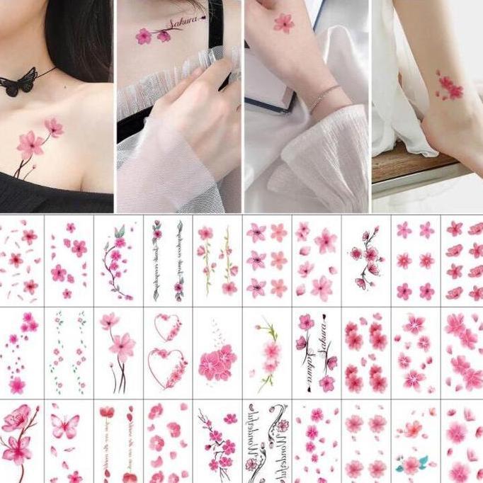 30 Pcs Sticker Tato Temporer Waterproof tattoo Temporary Tato Bunga