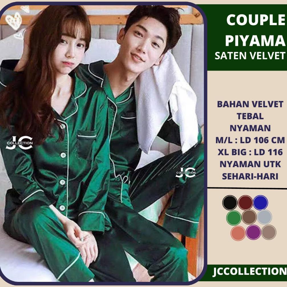 HOT DEALS Baju Tidur couple pasangan murah / piyama couple pasangan / Piyama Satin Couple  - JCColle