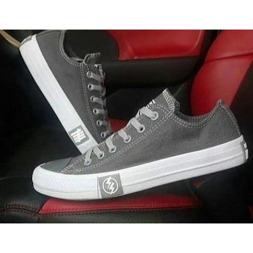 DS293 >> Sepatu Sneakers AlStar Motif Petir Flash Abu Hitam Sepatu Casual Sepatu Kerja Pria