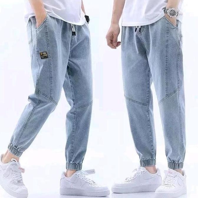 Celana Jeans Jogger Polos Panjang Pria Kekinian - Celana Jeans Jogger Pria - Jogger Jeans Pria Kasua