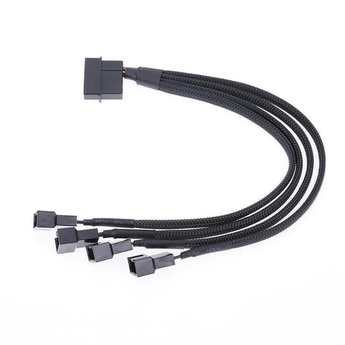 Adapter Molex 4 pin to Quad fan power konektor 3 pin 4 Pin 12V sleeve