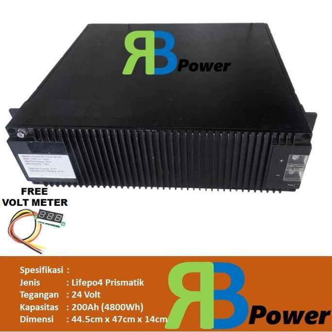 BATTERY BATERAI LIFEPO4 24V 200A PLUS BOX GRATIS PACKING KAYU ''