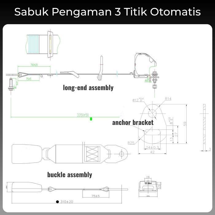 Safety Belt Mobil Universal Otomatis Coklat | Sabuk Pengaman 3 Titik Otomatis Atau Seat Belt 3 Point