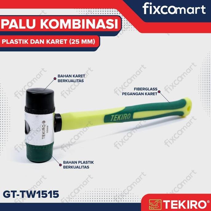 Set- Tekiro Palu Kombinasi 25 Mm / Palu Plastik / Palu Karet