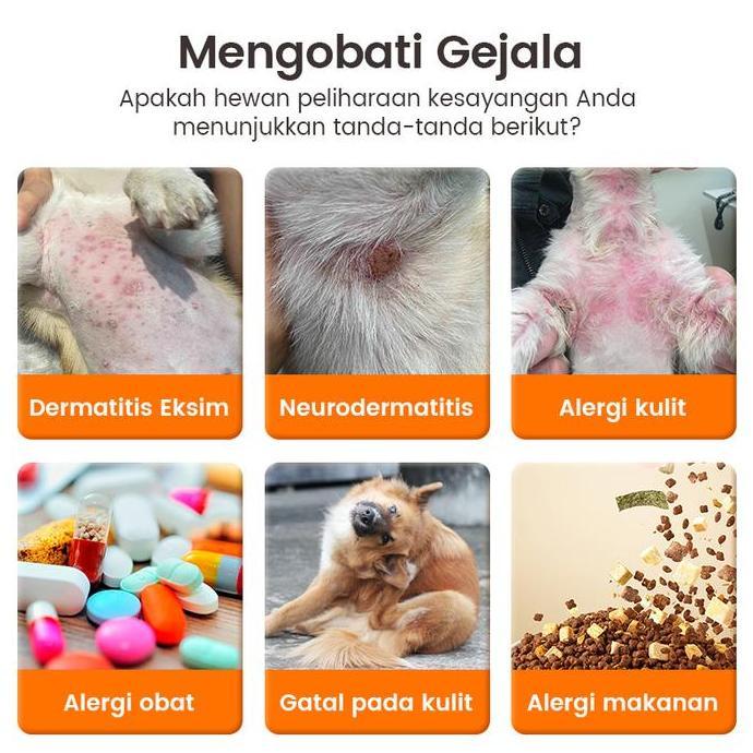 PUAINTA Tablet Anti Alergi untuk Anjing dan Kucing Cocok Digunakan untuk Kulit Gatal Dermatitis Aler