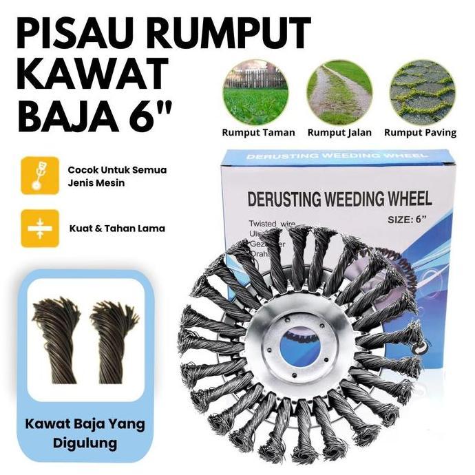 Kepala Sikat Kawat Mesin Potong Rumput Teras Jalan Paving Block [Terbaik]