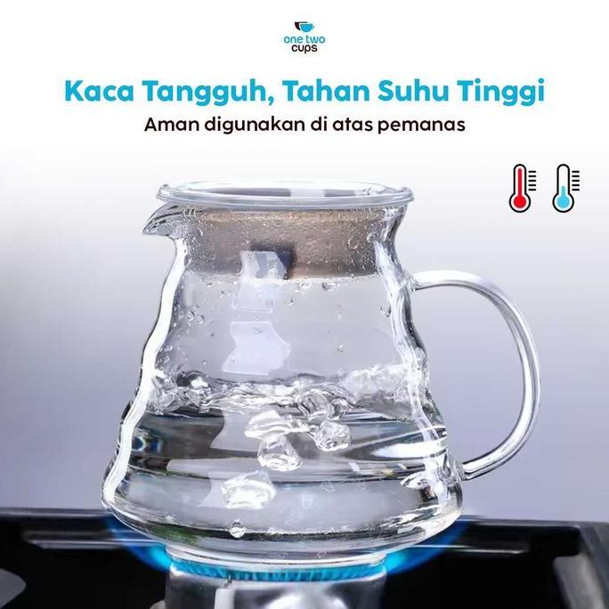 One Two Cups Coffee Server V60 Drip Pour Over Borosilicate Glass