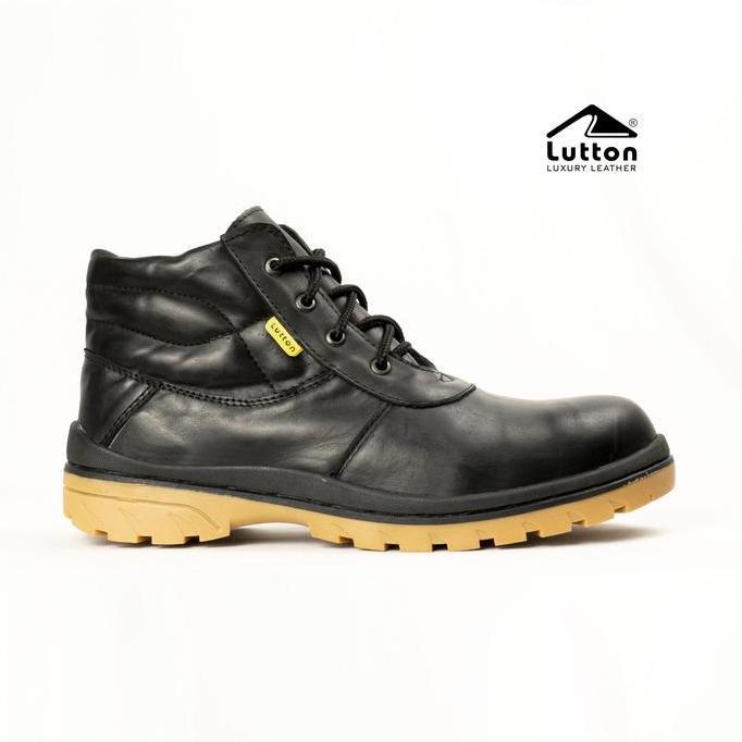 Shoe- Sepatu Safety Pria Boot Kulit - Boot Kulit Tali Karet Boots Shoes
