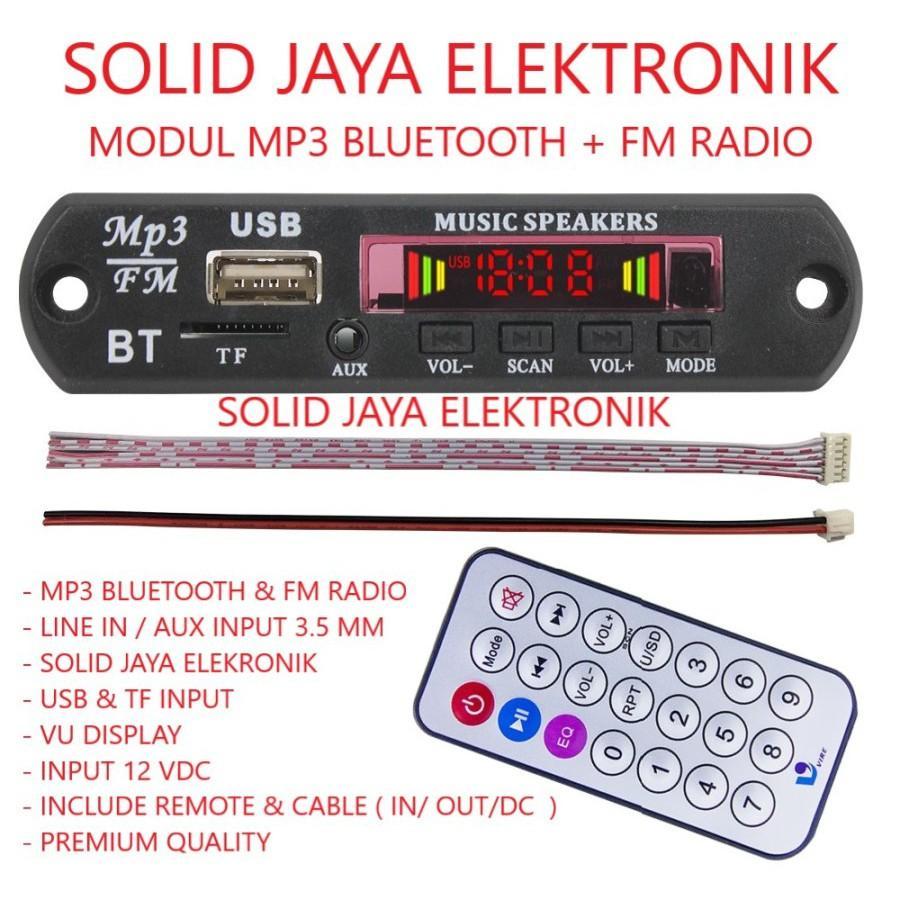 Modul Mp3 Bluetooth Plus Fm Radio Vire Kit Modul Mp3 Bt Kit Mp3 Kit Pemutar Lagu Mp3 Usb Player Blue