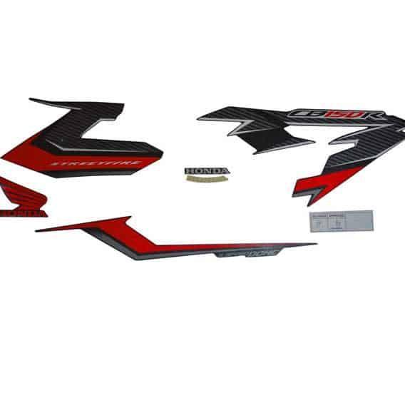 STICKER BODY KANAN (STRIPE SET R) BLACK RED - CB150 STREETFIRE NEW K15G