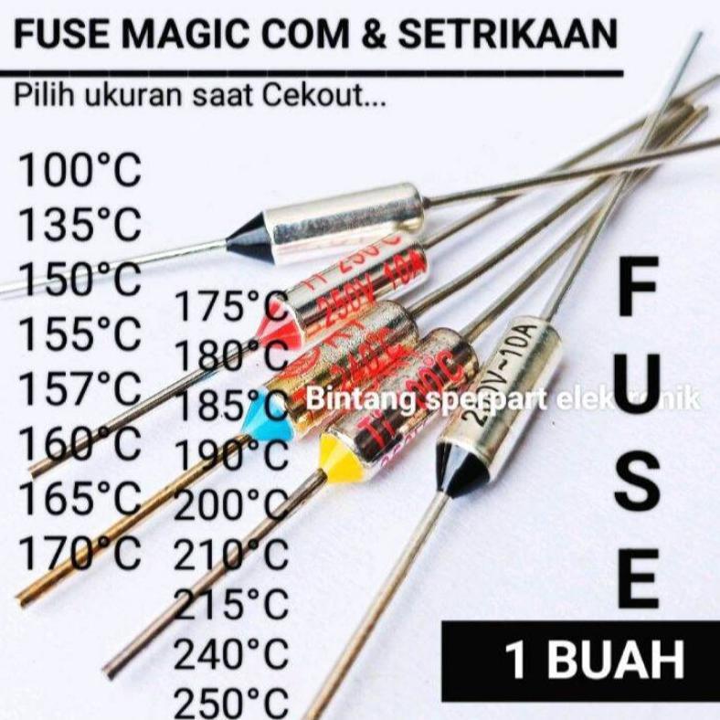 (1 Buah) Pilih Ukuran FUSE MAGIC COM 100C Sampai 250C 10A 250V TERMOFUSE MAGIC COM FUSE MAGICCOM THE