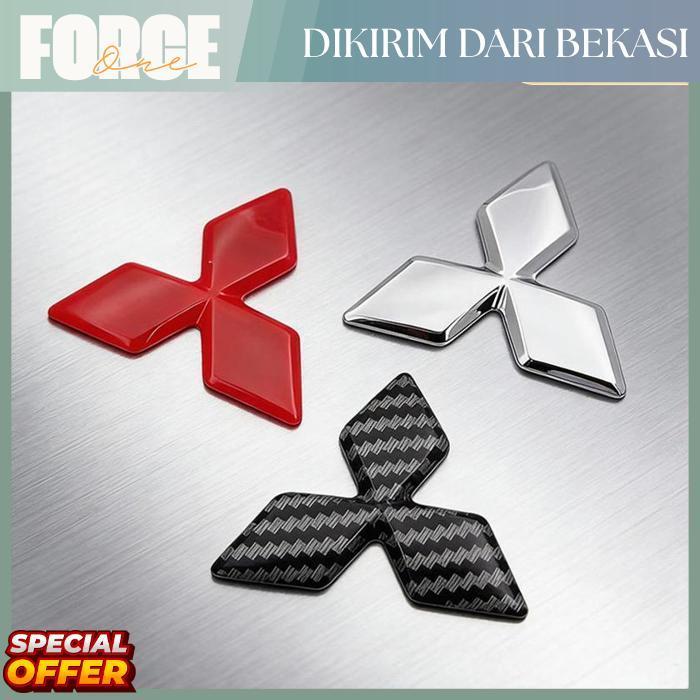 Force One Cover Emblem Stir Xpander Logo Mitsubishi 4.7cm Emblem Setir Mobil Chrome 3D Sticker Akses