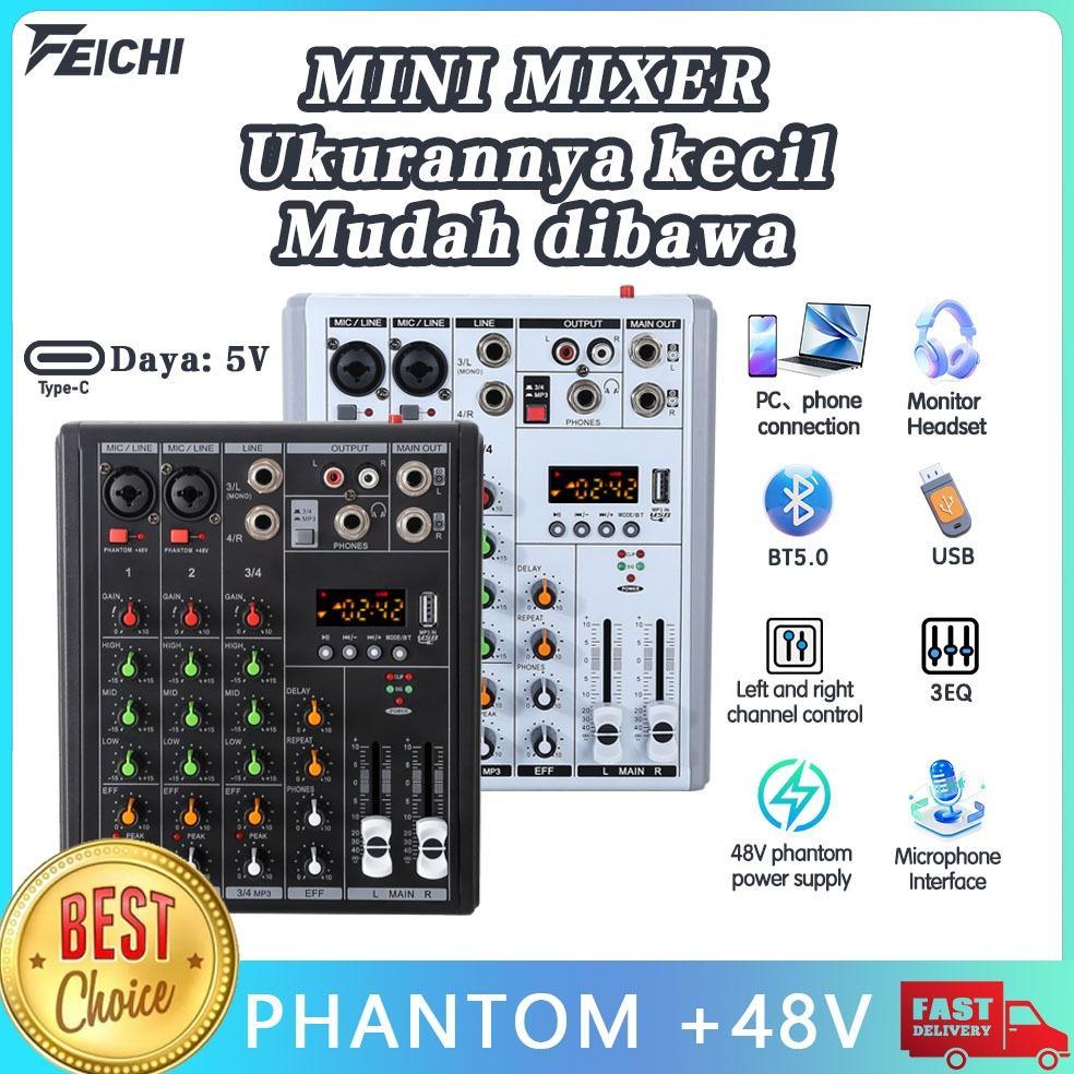 Feichi  4 Channel Mixer audio/mixer mini/Sound Card/Amplifier Mini profesional /Soundcard  mikser au